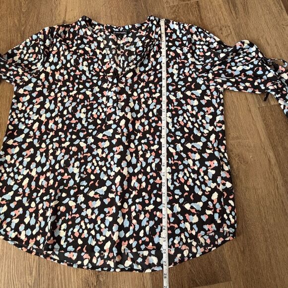 41 Hawthorn Black Multicolored Patterned Chiffon Top - Size XL - Picture 9 of 9